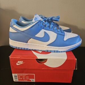 Nike Dunk Low Sneakers - University Blue/White UNC - Men's Size 12